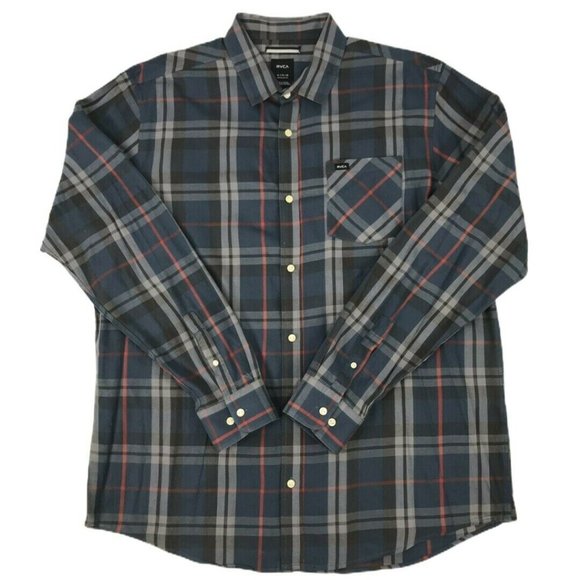 RVCA Other - RVCA Button Up Shirt Mens Size XL Plaid Blue Red L